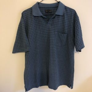 Van Heusen mens short sleeved blue polo size medium